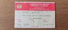 Ticket 1990 Manchester United vs. Wrexham Cup Winners Cup  38002