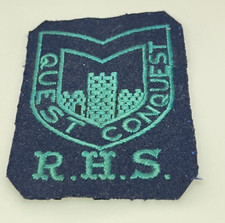 Unidentified Vintage School Blazer Patch RHS Quest Conquest 11x7 cm