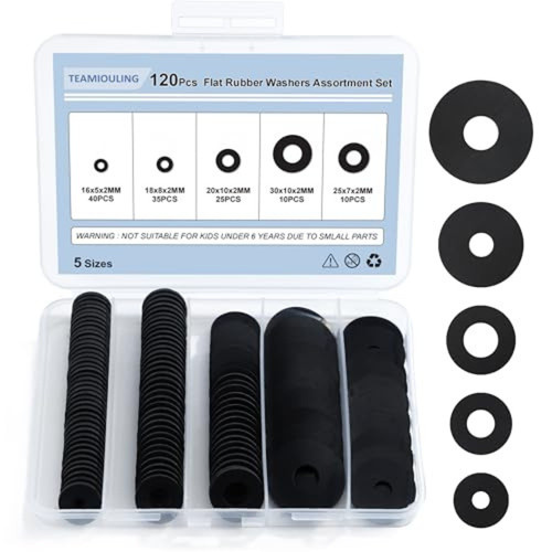 120pcs rubber washers assorted - rubber,