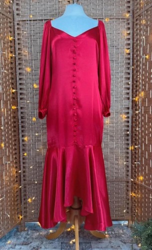 Goddiva red satin midi - red,
