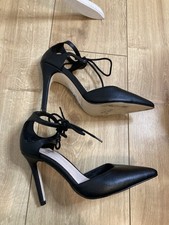 Faith Black Lace up Stiletto