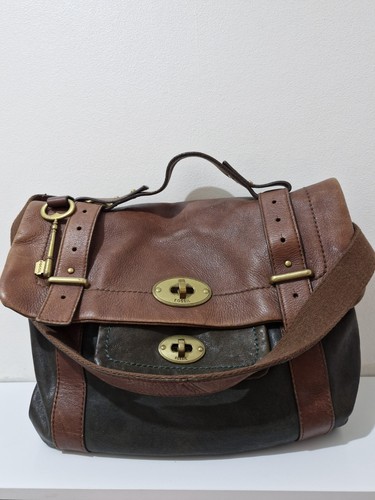 Fossil leather satchel - fossil,