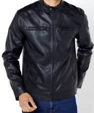 New Men’s Brave Soul Faux Leather Racer Jacket RRP£60