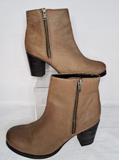 Berties Leather Ankle Boots Tan Zipped Size UK 6 US 8 EU 39 