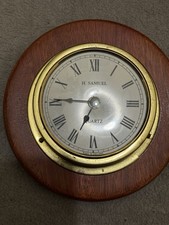 Vintage H. Samuel Quartz Mantel Clock Solid Wood Construction.