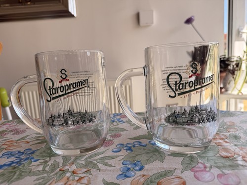 Staropramen beer pint glasses - beer,