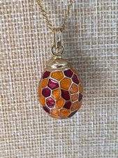Vintage gold tone egg pendant