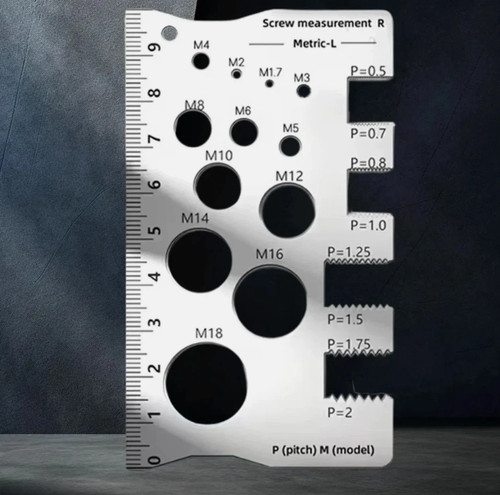 Screw thread pitch gauge - pitch, ruler