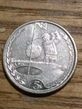 Rare 5p Coin Sport Iom Golf
