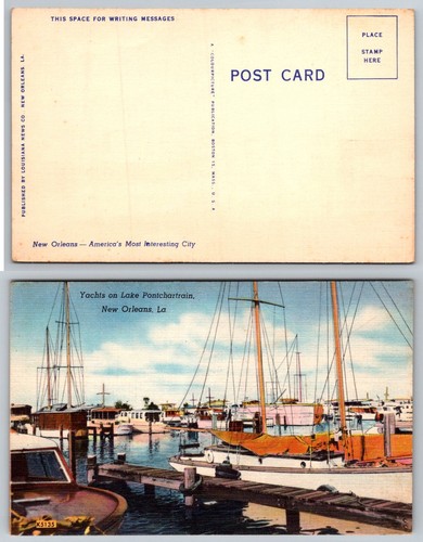 Vintage linen postcard lake - postcard,