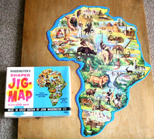 JIGSAW "VINTAGE" by WADDINGTONS (JIG-MAP OF AFRICA) CLEAN/USED/ALL COMPLETE