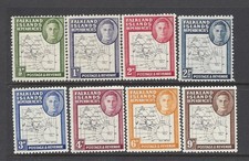 FIDS 1948 THIN MAPS - SHORT SET TO  9d.  SG G9-G15 MM.