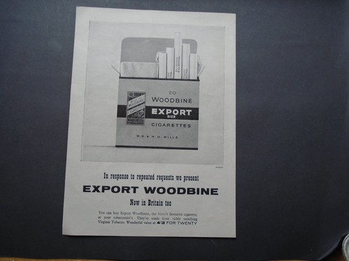 Vintage export woodbine - vintage, ad: