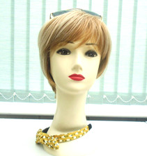 Pre loved very lightly worn short cut ladies wig strawberry blonde highlighted