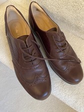 Ladies Clark’s Cushion Burgundy Leather Brogue Shoes Size 6 Standard Fit