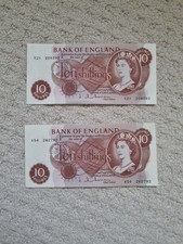 Ten shilling notes aunc - notes, x21
