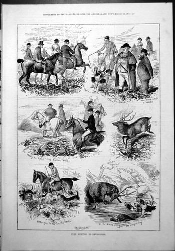 Old stag hunting devonshire - old,