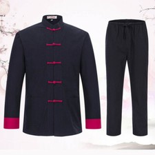 Mens Traditional Chinese Tang Suit Bruce Lee Martial Arts Kung Fu Uniform Outfit