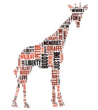 Personalised Giraffe Word Art