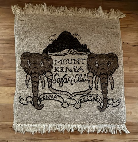Vtg 1986 handwoven wool rug - 1986,