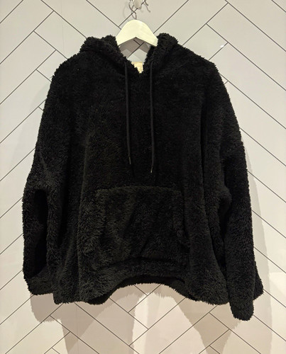 Black fleece pullover - h&m,