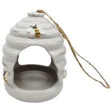 White Ceramic Honey Pot Bird