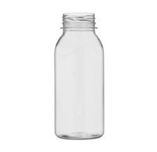 25× ROUND PLASTIC JUICE BOTTLES 250ML with lids