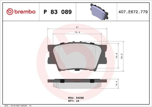 Brembo p83089 brake - p83089, pad