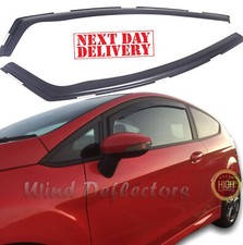 For Ford Fiesta MK7 2008-2017 3 Door Hatchback Wind Deflectors 2pc Smoke Tinted