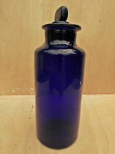 ANTIQUE MEDIUM-SIZE BLUE WIDE NECK APOTHECARY / CHEMIST / PHARMACY BOTTLE