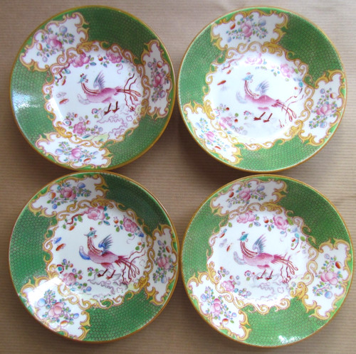 Mintons green cockatrice four - cockatrice,