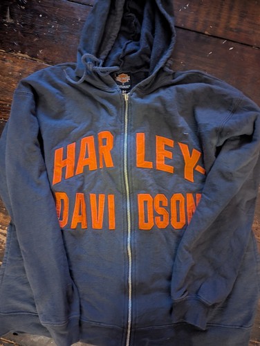 Navy blue harley - davidson, zip