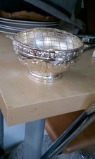 Vintage Metal Flower arranging Vase Grave Posy Holder memorial 9cm high 13cm wi