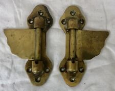 Antique Brass Swing Support Hinge Brackets, Matched Pair