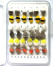 Assorted selection CARP FLY FISHING DEER HAIR BISCUIT FLIES BARBED/BARBLESS 