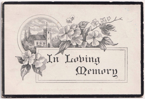 Antique memoriam card - antique,