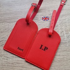 Front&back Personalised PU Leather Luggage Tag Suitcase Baggage Labels Travel ID