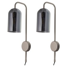 Set of 2 Modern Satin Nickel