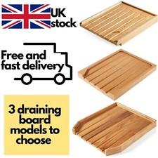 Angled wooden draining board - wooden,