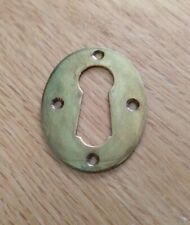 W32mmH41mm Old Brass Escutcheon Vintage Oval Keyhole Cover Plate Antique £5 each