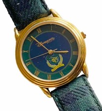 DISNEY UNIVERSITY WATCH Vintage 1990s Gold Tone Tartan Disney Watch France RARE
