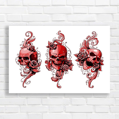 Floral skull patterns set - floral,