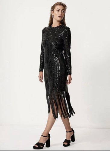 Sequin fringe midi - midi, dress