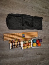Vintage Wooden Croquet Set 5 Player 