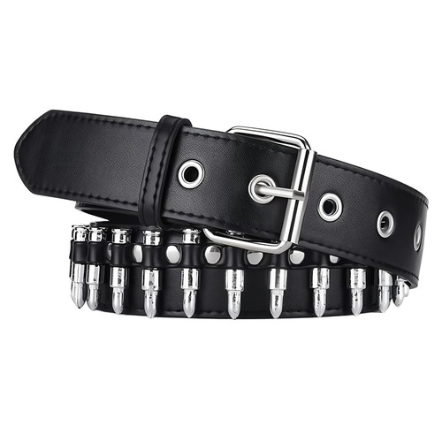 Black studded bullet - belt, for