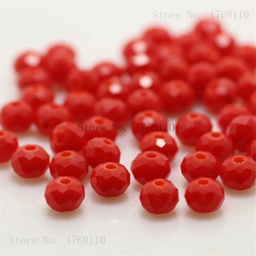 Faceted rondelle crystal - rondelle, glass