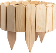 Garden Wooden Fence, LAVANE Wood Yard Border Edging,80x8 inch / 200x20cm