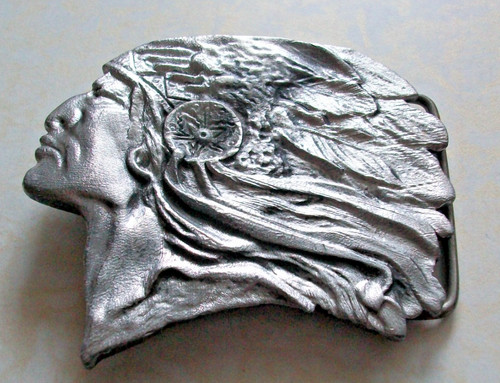Metal belt buckle indian - metal,