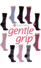 Ladies Gentle Grip "CLEARANCE SALE" Non-Binding HoneyComb Top Socks (lot) UK 4-8