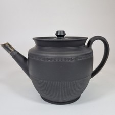 Antique Wedgwood Style Black Basalt Teapot 24cm Long A/F